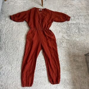 Rachel Comey Women's Linen Pants Terracotta Jumpsuit Size 2